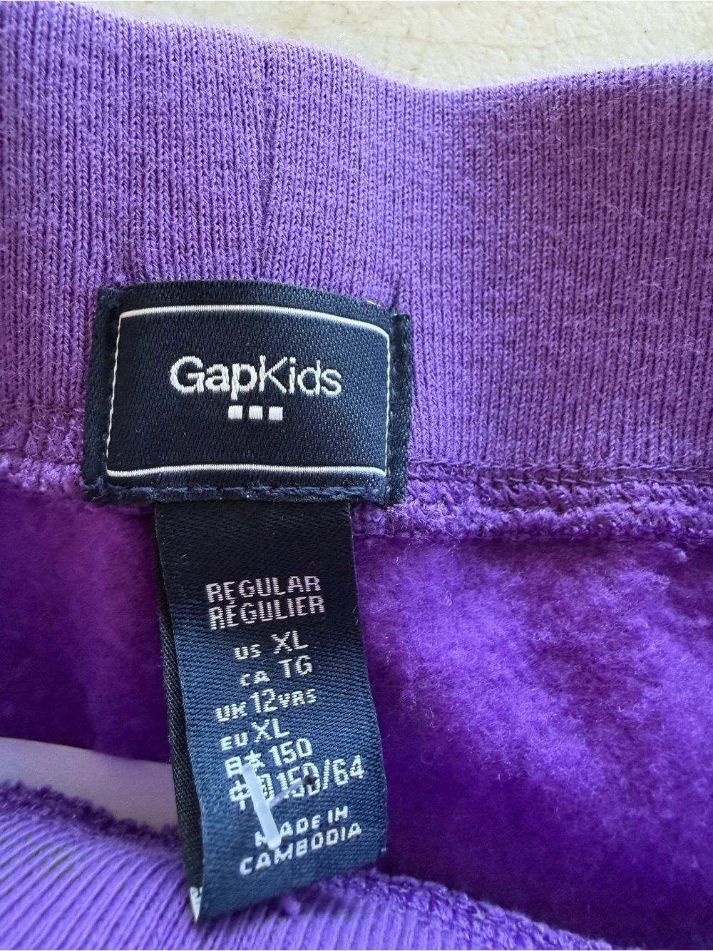 GAPKIDS Purple Fleece Jogger Pants with Drawstring